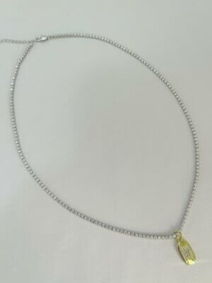 Colar Personalizado Cintia - em banho Ouro 18k e Ródio Branco