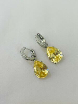 Alternative view of Brinco Duomo Goma Yellow Fancy - em banho Ródio Branco