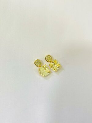 Brinco Quadrado Yellow - em banho Ouro 18k