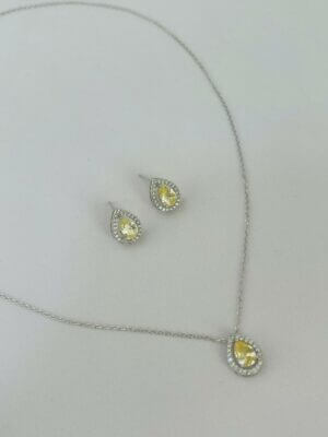 Alternative view of Conj. Delicado Gota Íris  - em banho Ródio branco