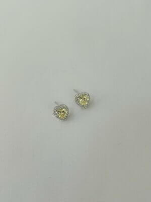 Alternative view of Brinco Delicado Coração Heloísa - em banho Ródio branco