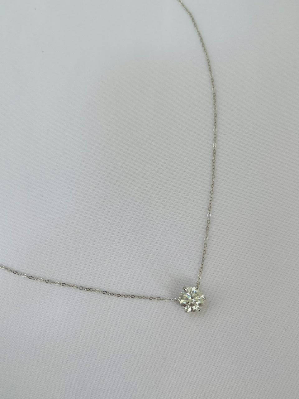 Colar Ponto de Luz em Moissanite 10mm