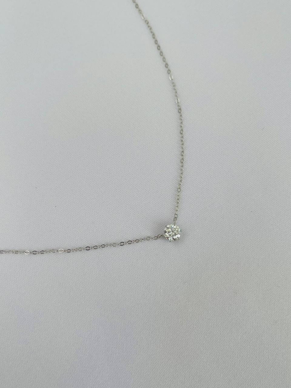 Colar Ponto de Luz em Moissanite 5mm - Prata 925 - Imagem 3
