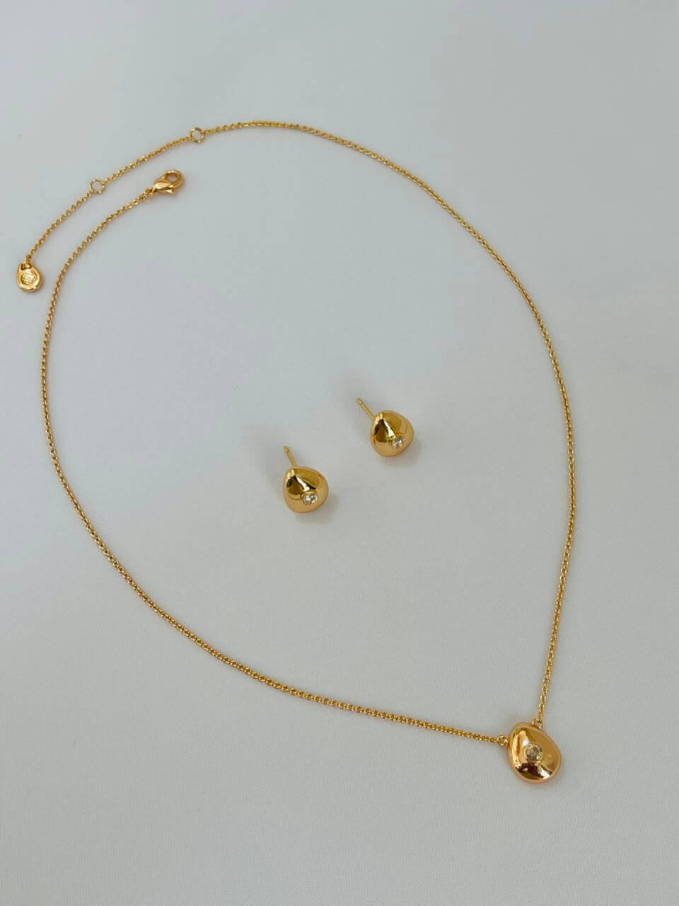 Conjunto Gota Abaulada - Banho Ouro18k