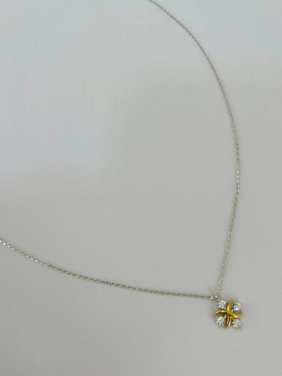 Colar Angelina delicado - Banho Rodio Branco - Imagem 2