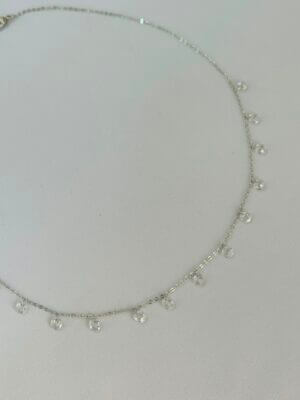 Alternative view of Choker Swarovski Delicada - Banho Ródio Branco