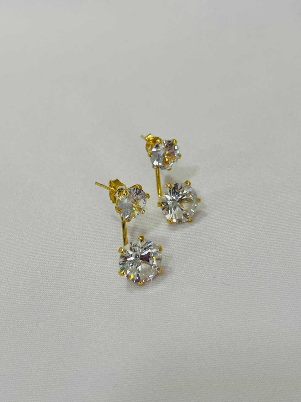 Brinco Duplo Virginia - Banho Ouro 18K