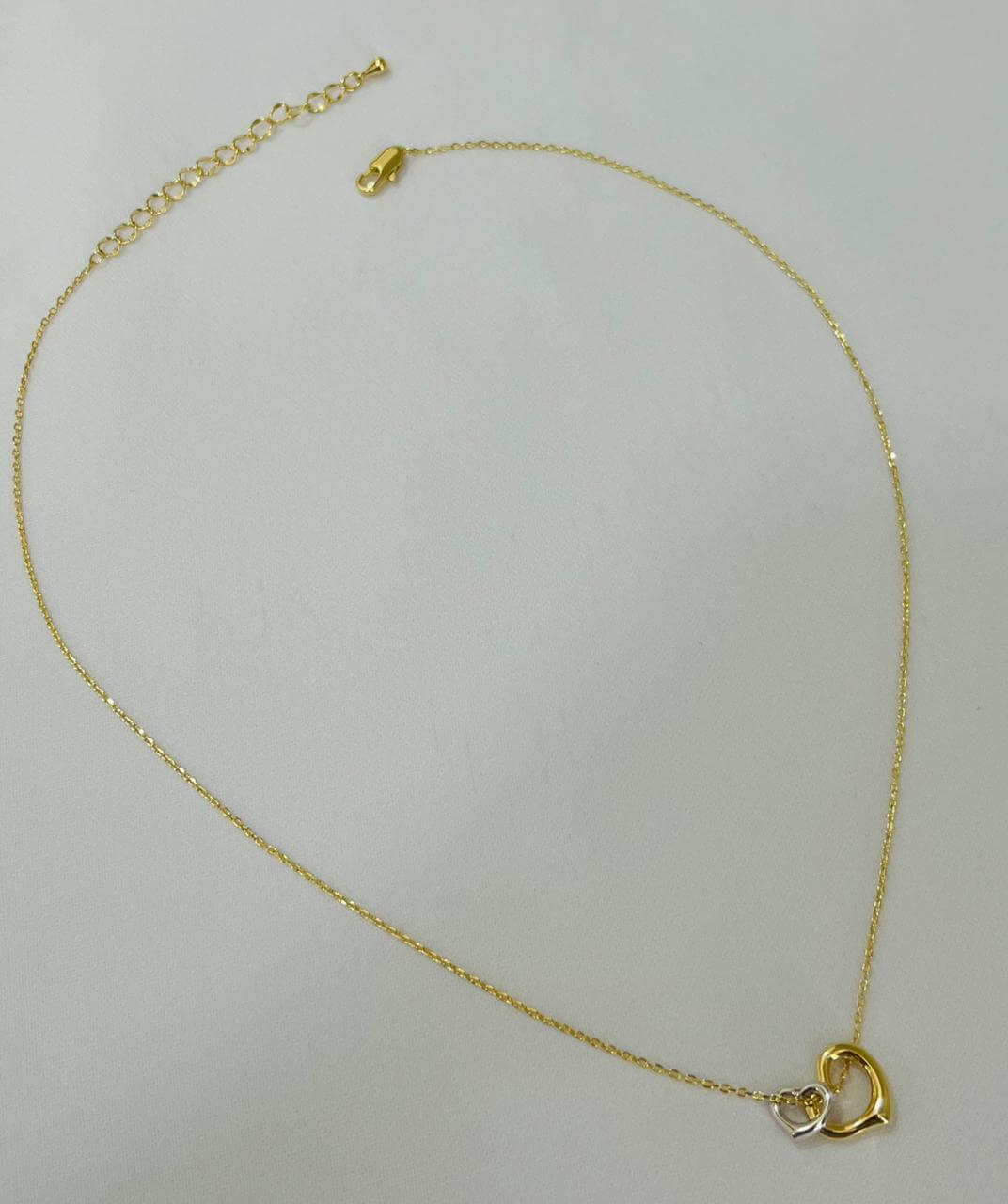 Colar Coração Duo - Banho Ouro 18k