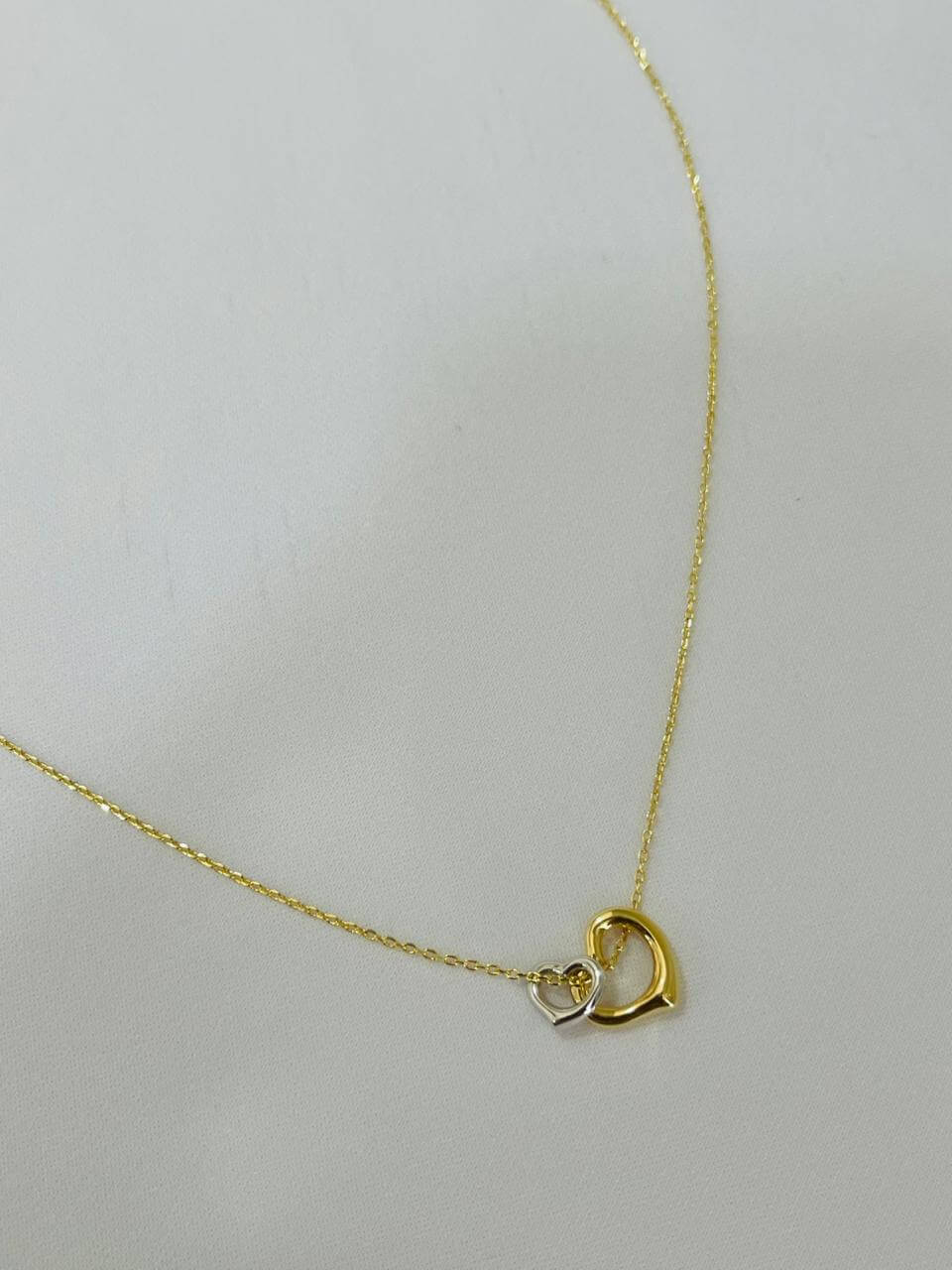 Colar Coração Duo - Banho Ouro 18k - Imagem 2