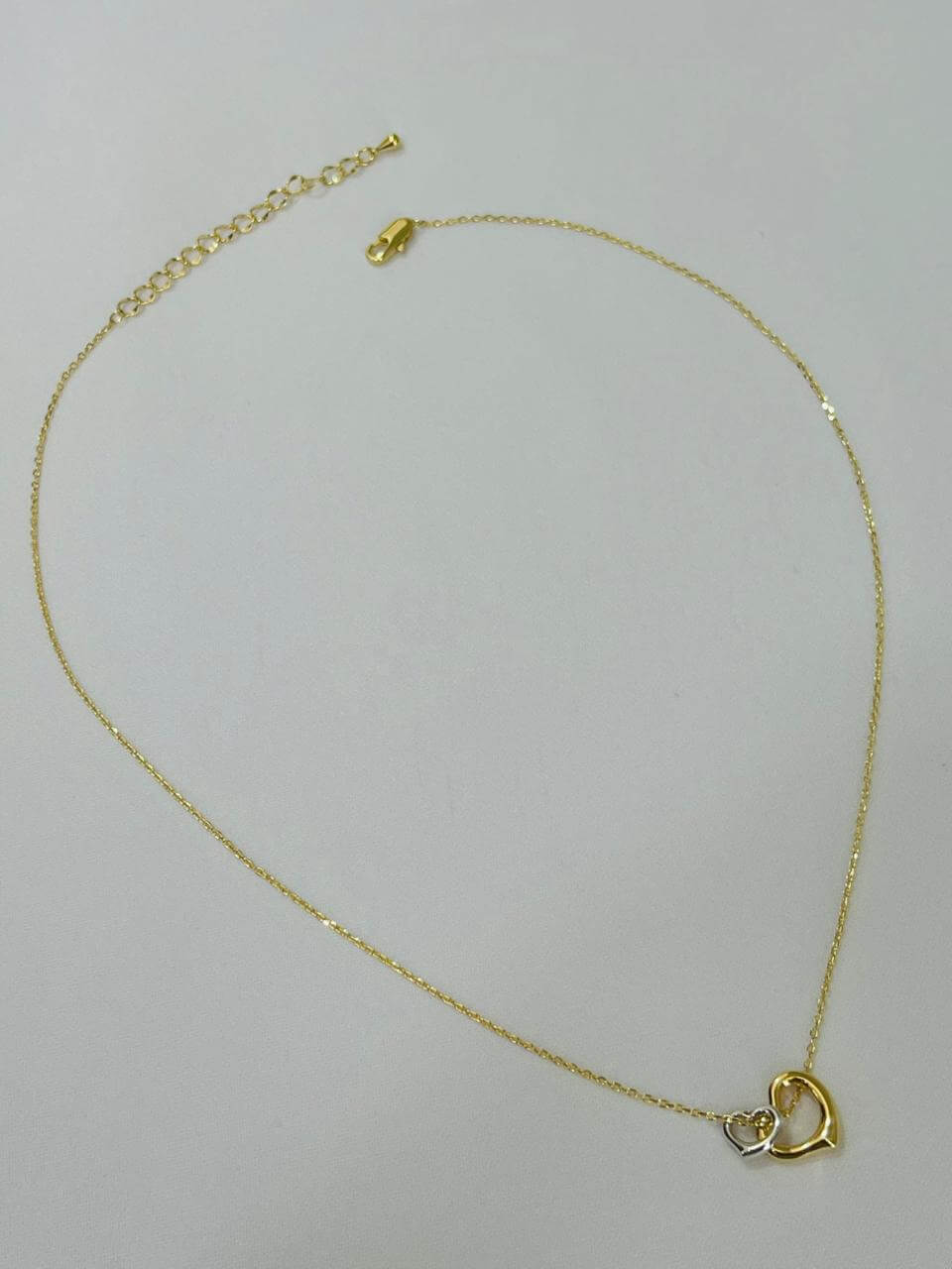 Colar Coração Duo - Banho Ouro 18k - Imagem 3