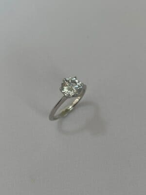 Anel Solitário Moissanite 8mm - Prata 925