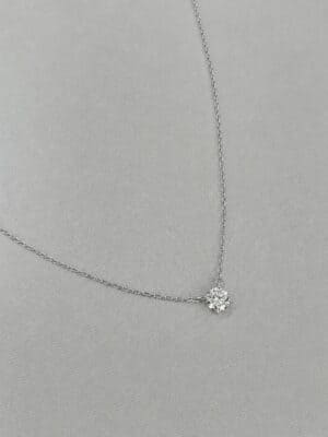 Colar Ponto de Luz em Moissanite 5mm - Prata 925